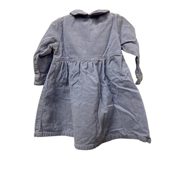 Carter’s Jumper Longsleeve Dress Girls Blue Corduroy Dress - Picture 2 of 5